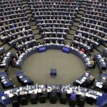 Az Európai Parlament, az EP által közzétett felvétel az ülésteremről a 2012. február 16-i plenáris ülés idején a kelet-franciaországi Strasbourgban.