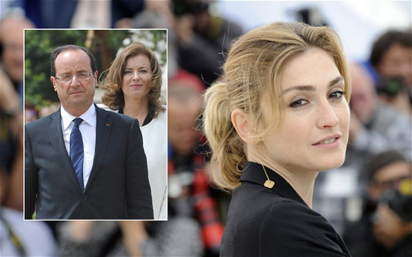 Francois Hollande és Valerie Trierweiler (balra), Julie Gayet