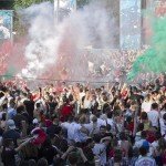 Szurkolók a Margitszigeten