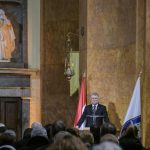 Budaörs, 2026. január 19. Kövér László, az Országgyűlés elnöke beszédet mond a magyarországi németek elhurcolásának és elűzetésének emléknapján a Budaörsi Nepomuki Szent János-templomban tartott szentmise után 2026. január 19-én. MTI/Szigetváry Zsolt