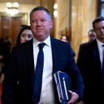Pósfai Gábor belügyminiszter-jelölt kinevezés előtti meghallgatására érkezik az Országgyűlés nemzetbiztonsági bizottságának ülésére az Országházban 2026. május 11-én. MTI/Hegedüs Róbert